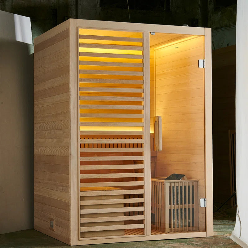 Saunas 2- Person Indoor Traditional Steam Sauna in Hemlock