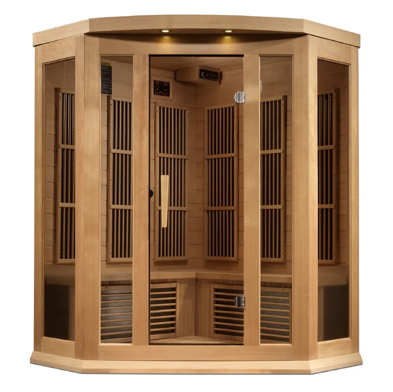 Dynamic Saunas 3 - Person Bluetooth Compatible FAR Infrared Sauna in Hemlock