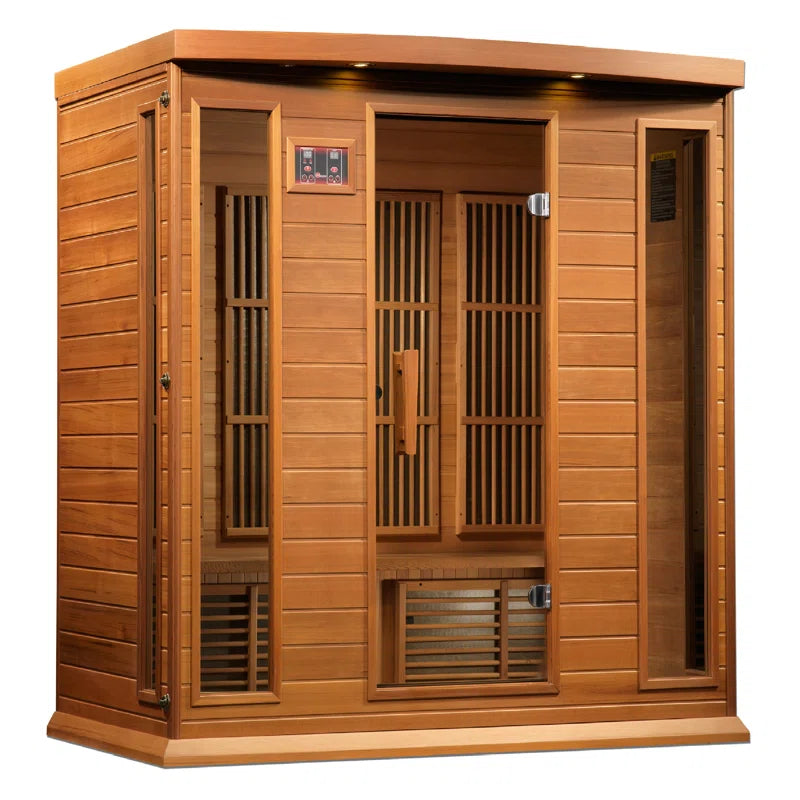 Saunas 4 - Person Indoor Bluetooth Compatible FAR Infrared Sauna in Cedar